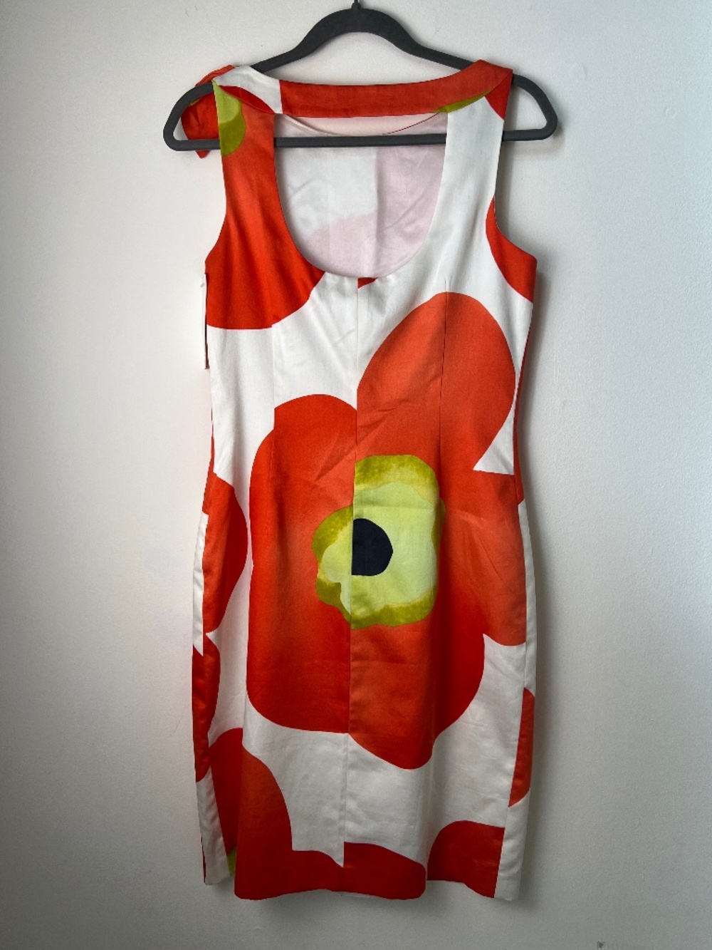 Y2K David Meister Floral Dress Red White Sleeveless Knee Length Size 8 NWT - Picture 2 of 10